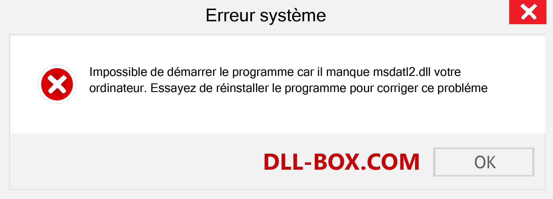 Le fichier msdatl2.dll est manquant ?. Télécharger pour Windows 7, 8, 10 - Correction de l'erreur manquante msdatl2 dll sur Windows, photos, images